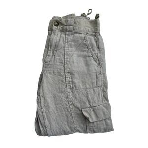 C&C California Women’s Joggers Size Small 100% Linen Drawstring Waist Beach Boho